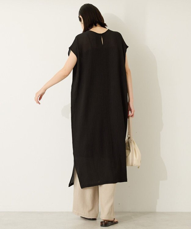 AMERICAN HOLIC ポコポコノースリーブワンピース【インナー付き】 Black