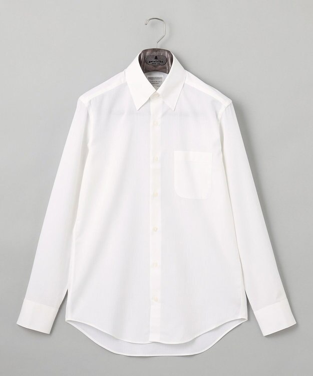 GOTAIRIKU 春夏向け【形態安定】SUMMERPREMIUMPLEATS_スナップダウンカラー _織柄_ 長袖ドレスシャツ(26年モデル) ホワイト系1(ドビーストライプ)