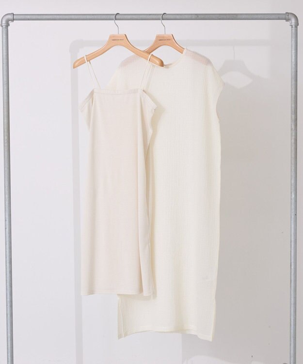 AMERICAN HOLIC ポコポコノースリーブワンピース【インナー付き】 Ivory