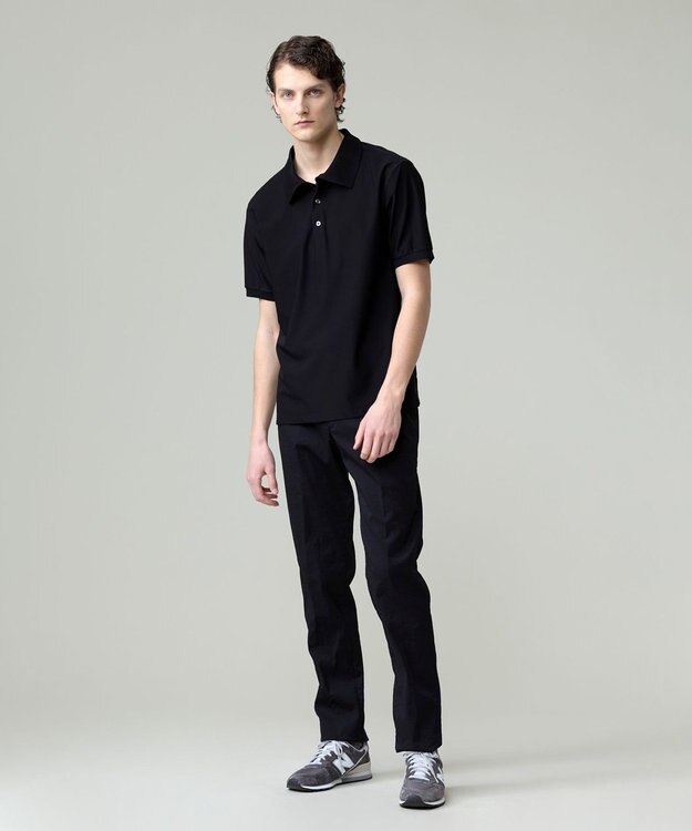 J.PRESS MEN 夏のアクティブシーンを驚くほど自由に！【接触冷感 / UVカット / ストレッチ / 防シワ / 洗える】【MECHANICAL】アクティブ ポロシャツ ブラック系