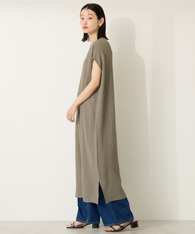 AMERICAN HOLIC ポコポコノースリーブワンピース【インナー付き】 Khaki