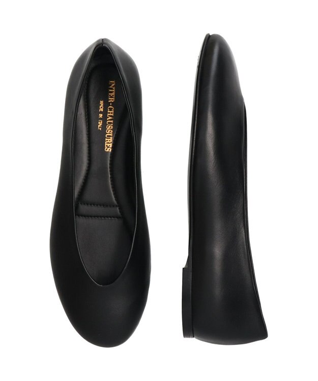 INTER-CHAUSSURES 【INTER-CHAUSSURES】ラウンドトウサケットバレエシューズ ブラック