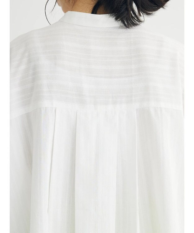 Green Parks カラミバンドカラーシャツ Off White