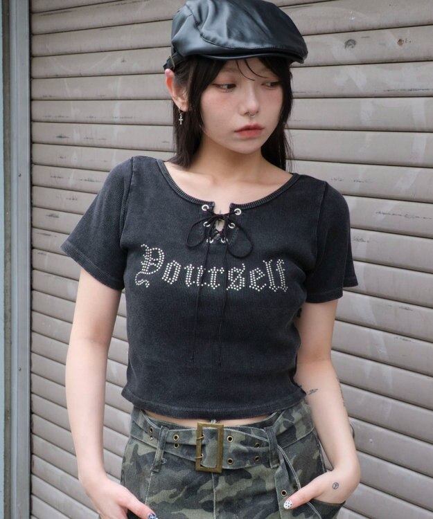 WEGO グラフィックレースアップちびT 柄4