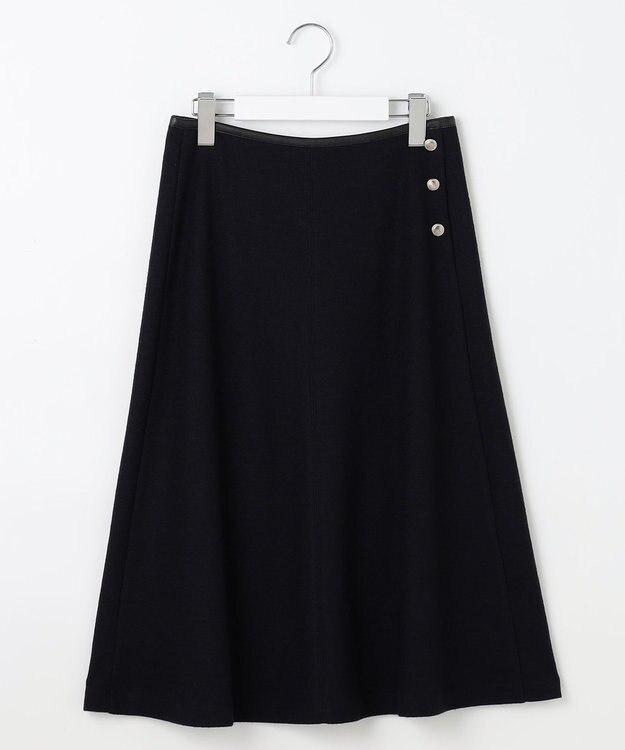 J.PRESS LADIES L 【洗える】ウールスムース スカート ネイビー系