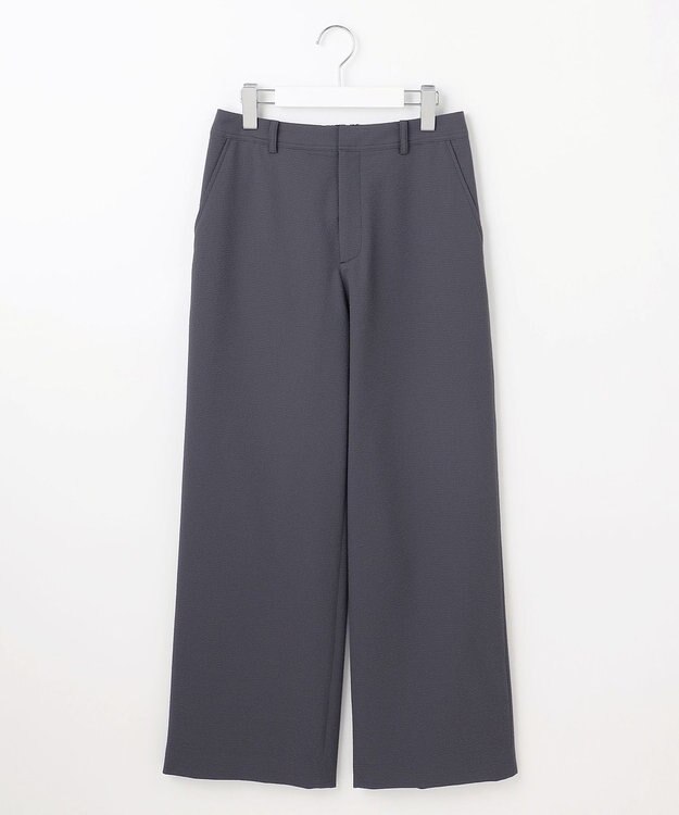 J.PRESS LADIES 【洗える・吸水速乾】DRYライトサッカー ワイド パンツ スレート系