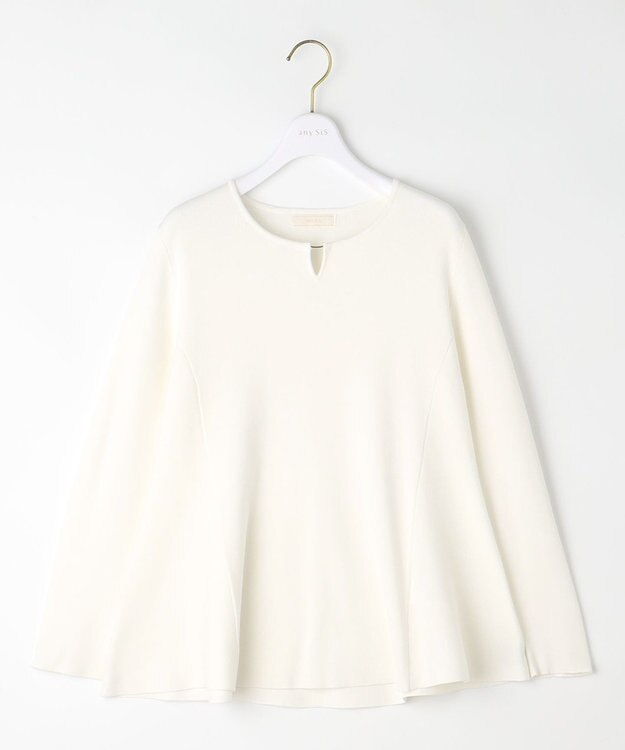 ANY SIS 【WEB・一部店舗限定】ペプラム ニット オフ
