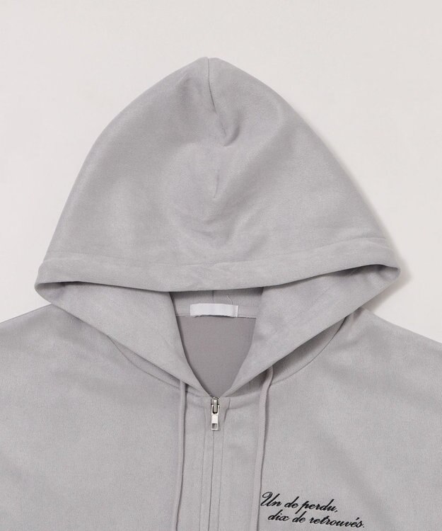 WEGO 【ユニセックス着用ITEM/MLサイズ展開】フェイクスウェードZIPパーカー ライトグレー