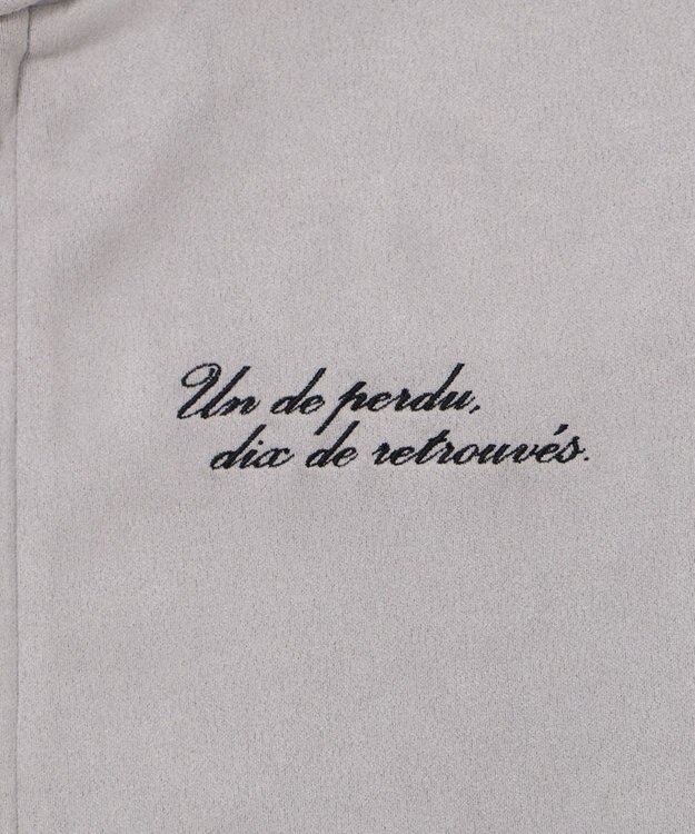 WEGO 【ユニセックス着用ITEM/MLサイズ展開】フェイクスウェードZIPパーカー ライトグレー