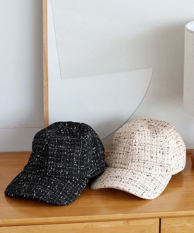 Tiaclasse ツイードキャップ ブラック