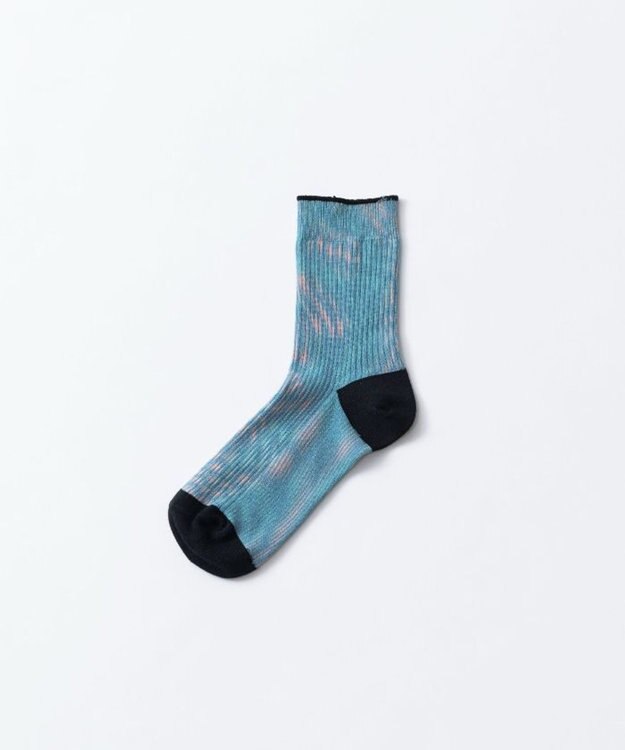 TRICOTE MOIRE LINK SOCKS／モアレリンクソックス 32BLUE