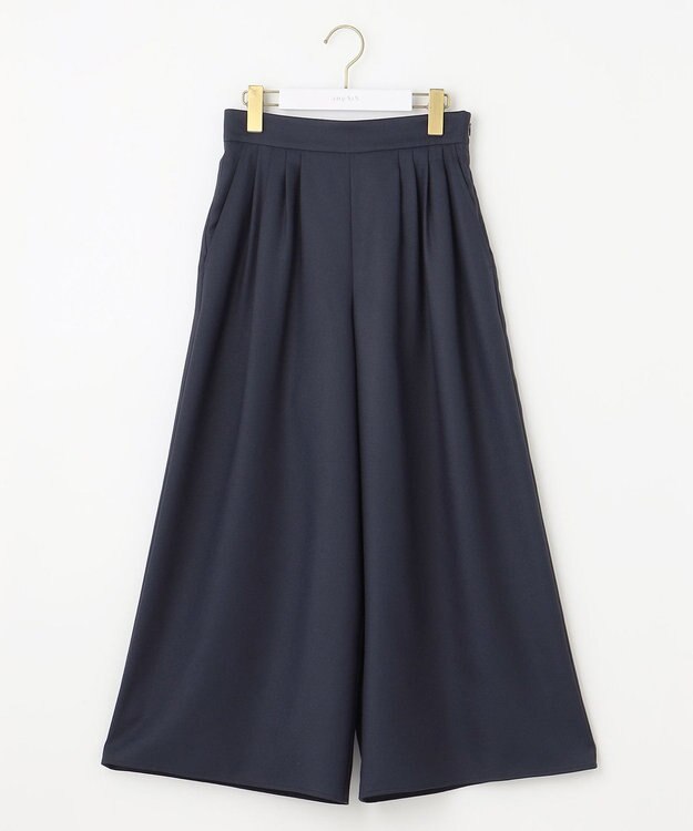 ANY SIS L 【接触冷感・UVカット・速乾】スムージーポリエステルタックフレア パンツ ネイビー