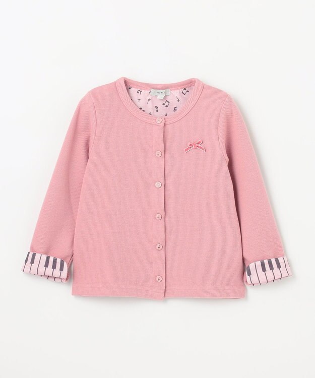 ANY KIDS 音符ボタンカーディガン ピンク