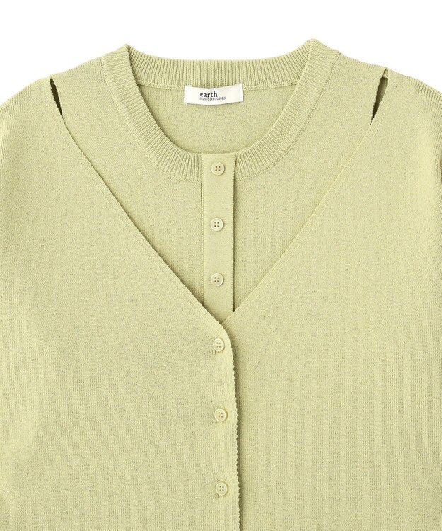 earth music&ecology フェイクレイヤードアメスリプルオーバー Pistachio