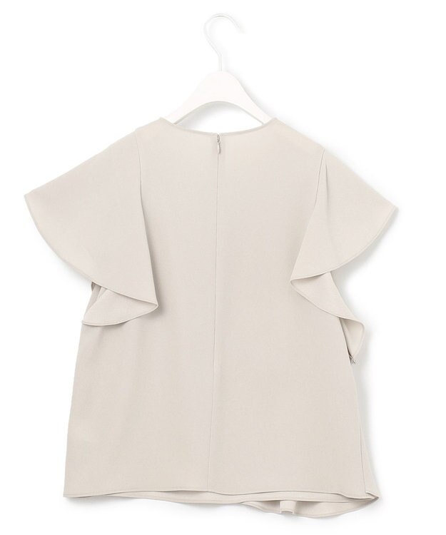 ICB 【WEB限定・洗える】BackSatinGeorgette ラッフルブラウス ベージュ系