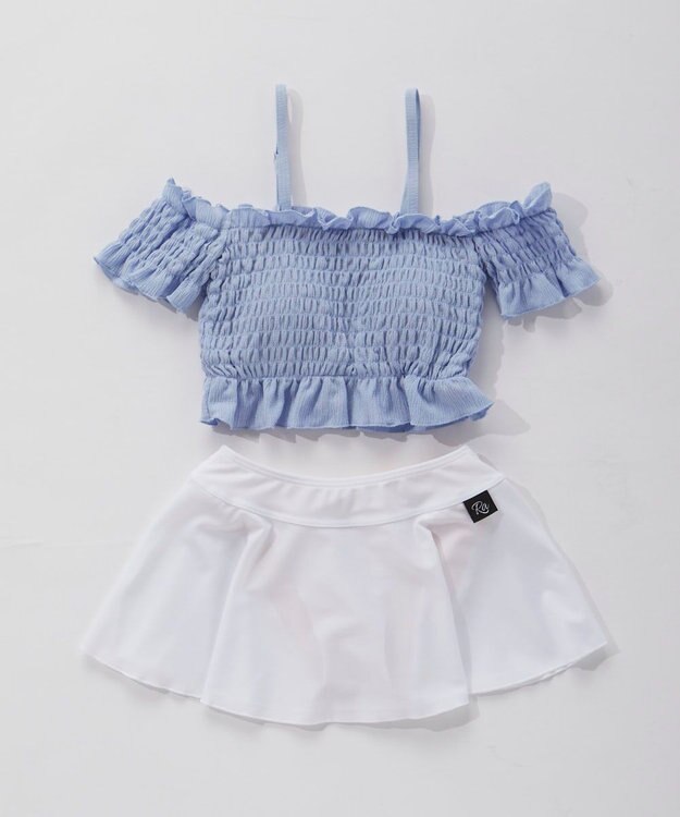 OP／FILA 【repipi armario】オフショルトップスセパレート水着 ブルー