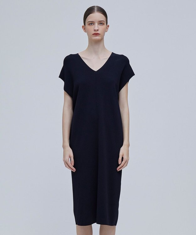 BEIGE， NADIA / サマーニットドレス Navy x Camel