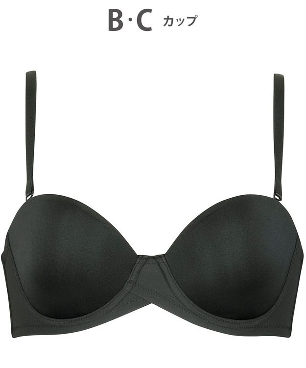 WACOAL ブラジャー ストラップレス サイズや体型特徴に合わせた設計 アウターにひびきにくい メッシュ素材(カップ肌側) レディース BXC610 /ワコール ブラック