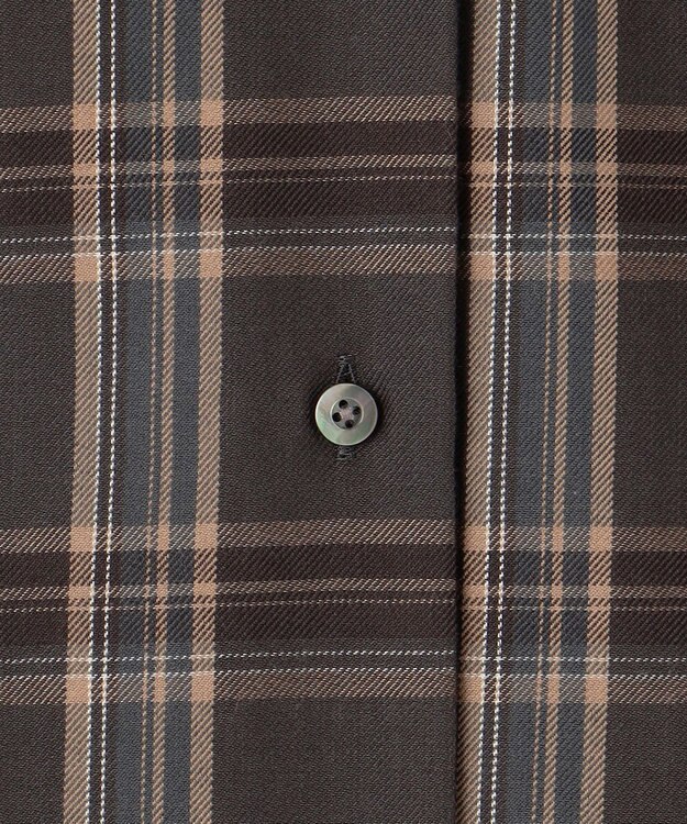 J.PRESS LADIES 【洗える】綿セルロースクリアチェック スタンドカラー ブラウス グレー系3