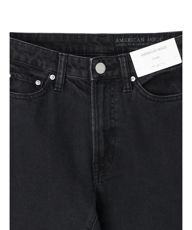 AMERICAN HOLIC マチ付きフレアデニム Black