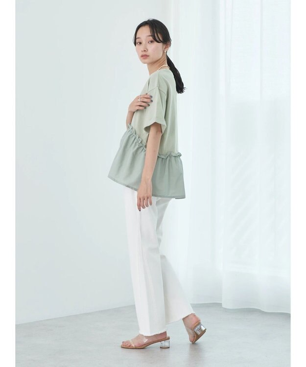 earth music&ecology ドッキングギャザープルオーバー Mint Green