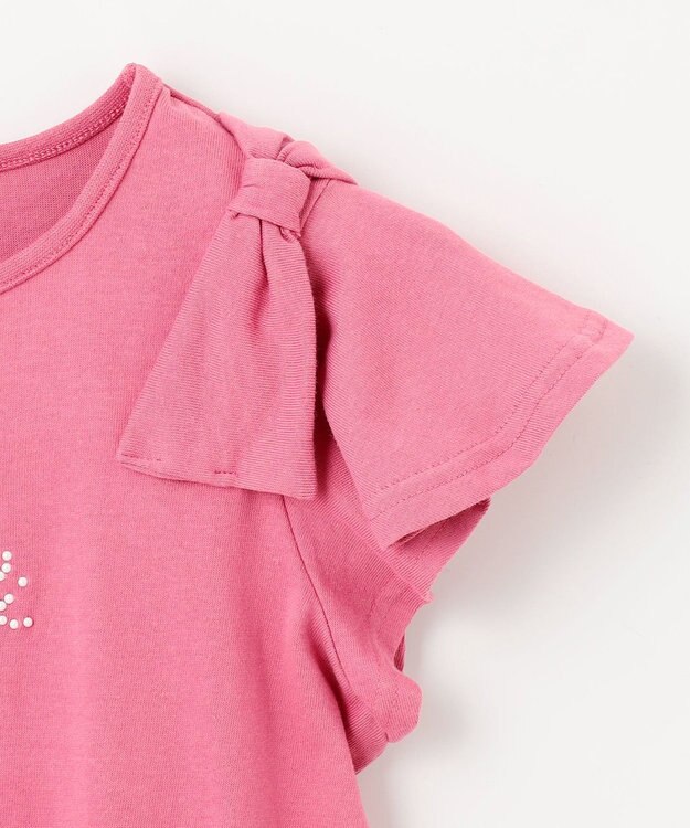 ANY KIDS パール リボン Tシャツ ピンク