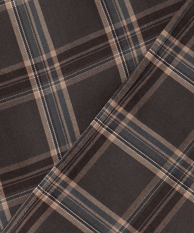 J.PRESS LADIES 【洗える】綿セルロースクリアチェック スタンドカラー ブラウス グレー系3