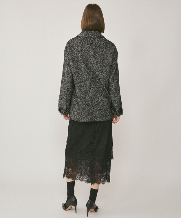 GRACE CONTINENTAL ヘリンボーンツイードジャケット ブラック