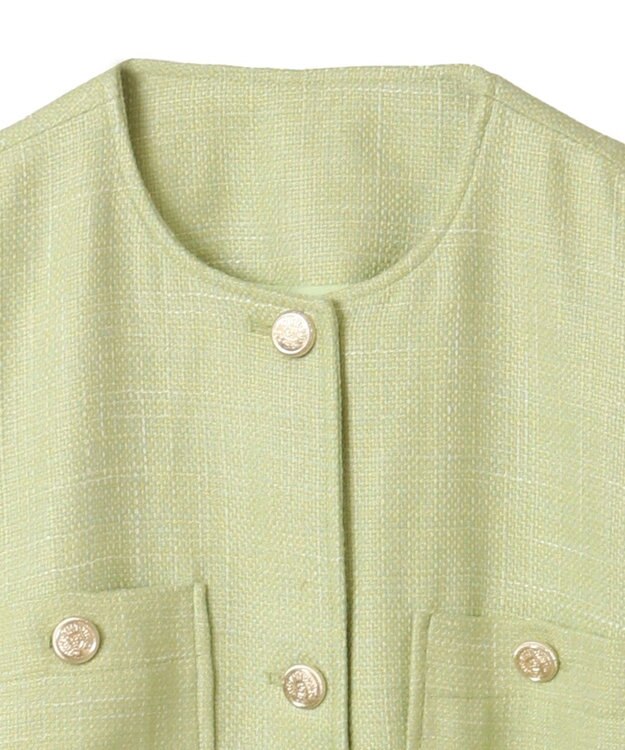 Green Parks ツィードミディ丈ジャケット Lime Green