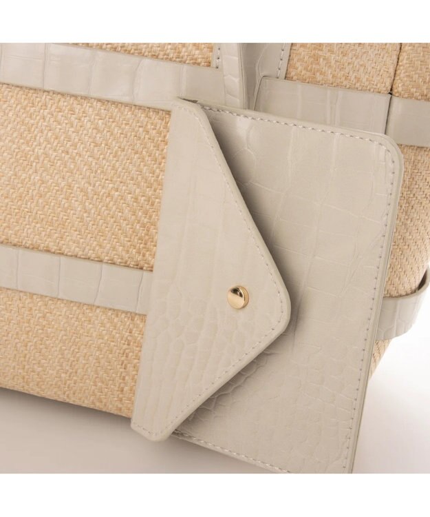 UNBILLION cachecache ポリプロピレンシートラティスバッグ アイボリー