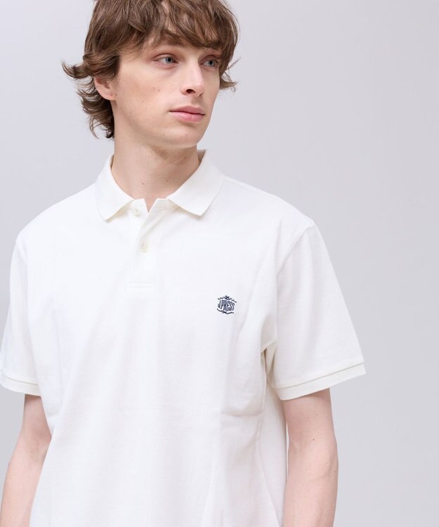 J.PRESS MEN コットンカノコオーバーダイ ポロシャツ ホワイト系