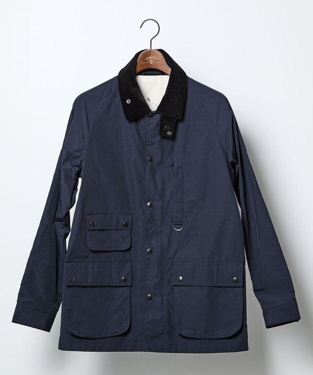 JOSEPH ABBOUD MOUNTAIN 【軽量/ワックスコーティング・テ―ム・ヤルビー氏コラボ】ワックスクロス プリント ブルゾン ネイビー系
