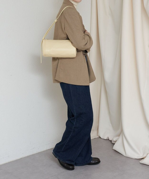 russet ソフトレザーロールショルダーバッグ(CE-1661) CreamYE