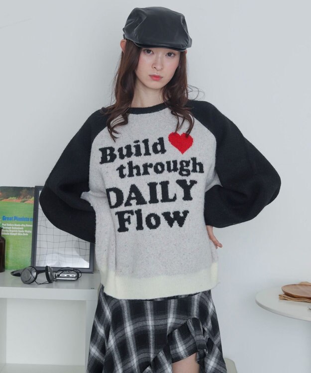 WEGO 【2025年秋冬新作】フラッフィーグラフィックニットBIGプルオーバー 柄11