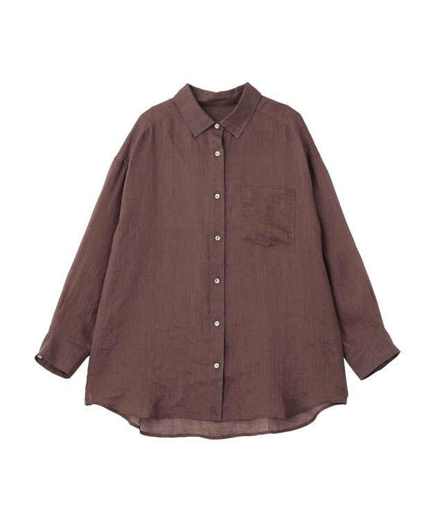 YECCA VECCA 3wayシアーリネンシャツ Brown