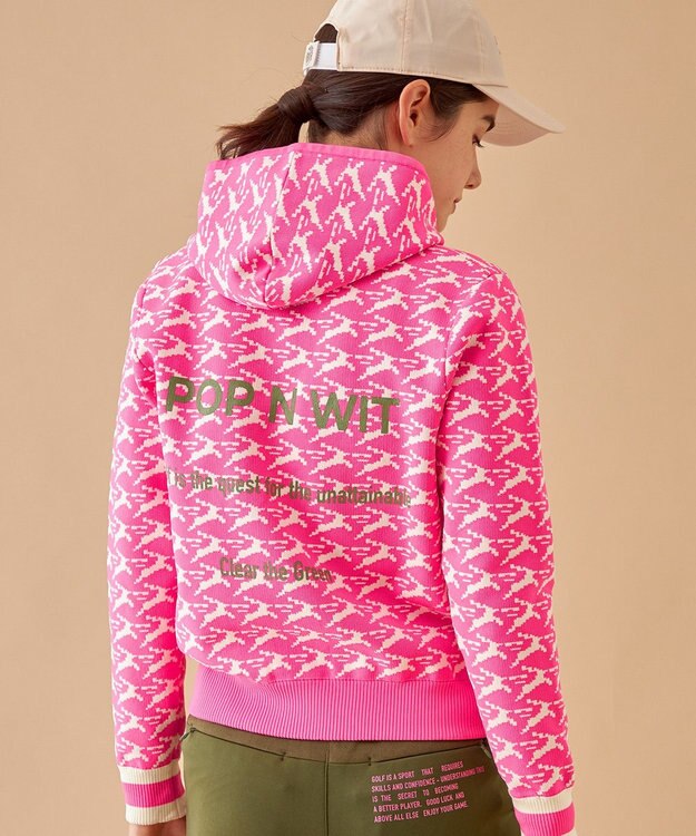 PW CIRCULUS 【イージーケア/軽量】【WOMEN】 MOFUモチーフ ニットフーディ ピンク系