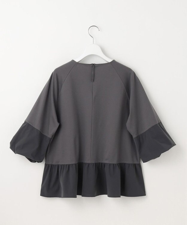 自由区 L クリアコットンポンチペプラム カットソー スレート