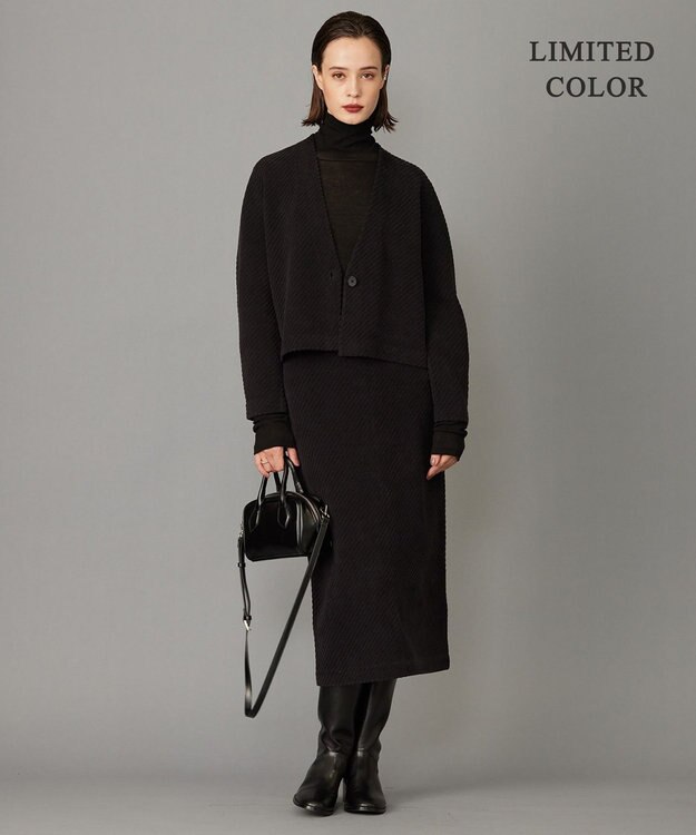 ICB L 【WEB限定カラーあり・洗える】 ジオメトリックパターン カーディガン チャコール系［WEB限定］