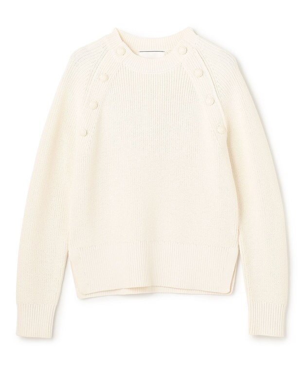 BEIGE， HELIODOR / スポンディッシュマリンボタンニット Ecru