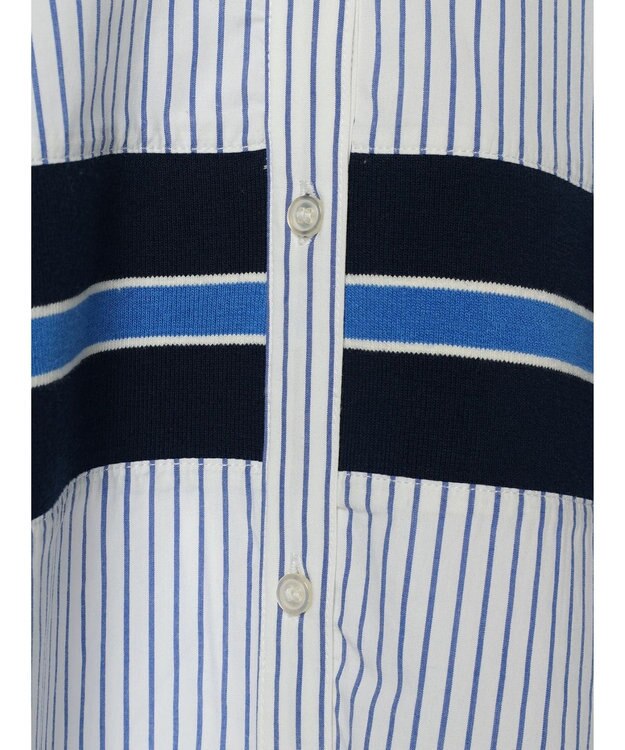 AMERICAN HOLIC リブラインシャツチュニック Stripe Sax