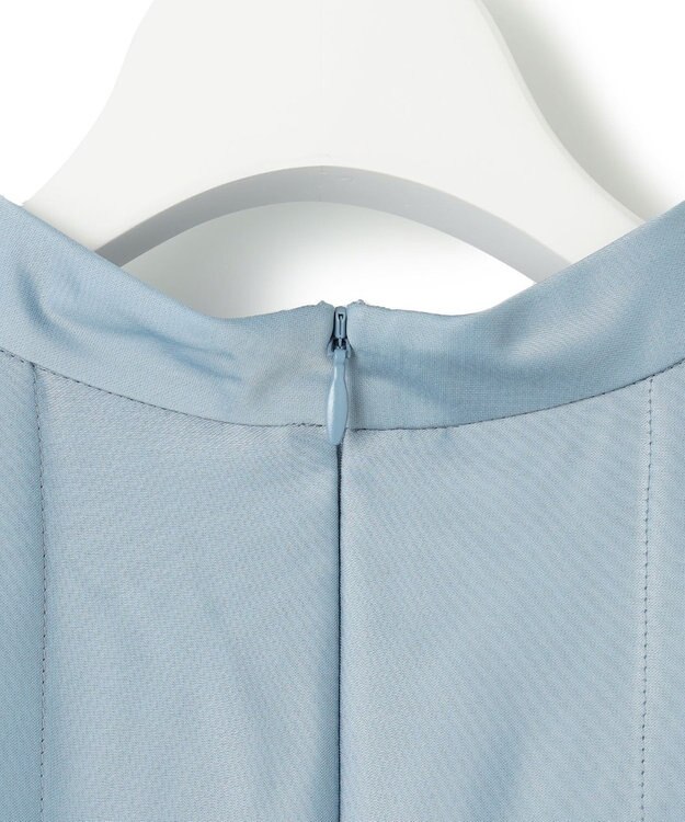 23区 L 【APPLAUDIR】ノーブルサテン レースコンビドレス ダルブルー系