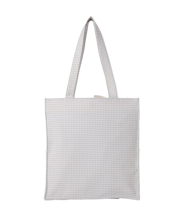 Maison de FLEUR ギンガムリボンスクエアトートバッグ Gray