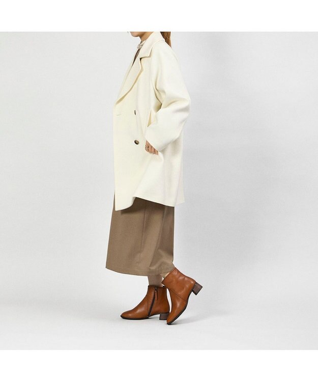 ing <ing>【WEB限定】スクエアトゥショートブーツ ブラウン