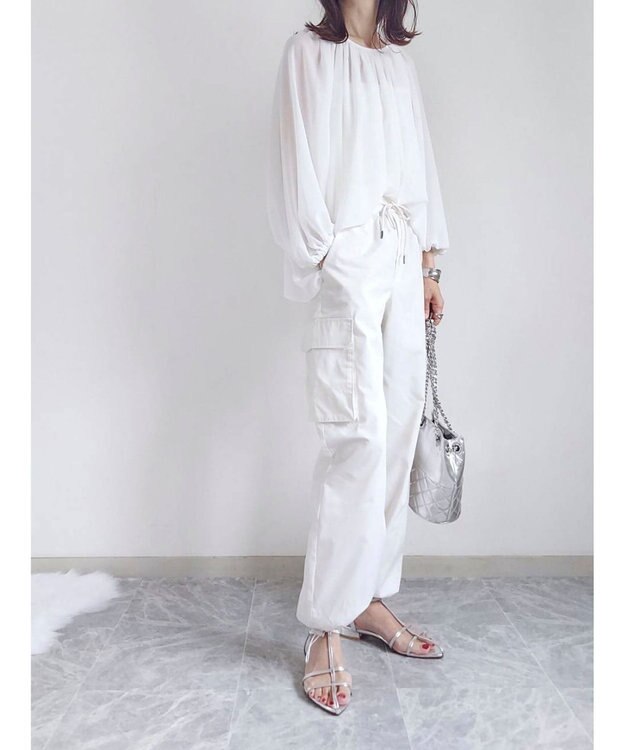 Green Parks AnriettMusee ボリュームシアーブラウス Off White