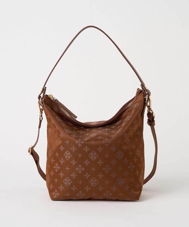 russet ナイロンジャガード2WAYミニショルダーバッグ(CE-1627) Camel/Gray