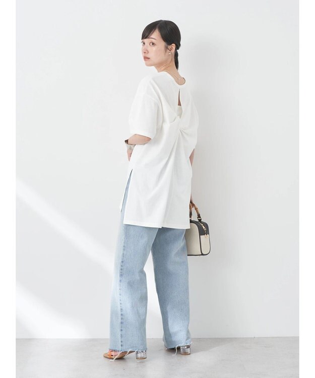 earth music&ecology バックスリットねじりチュニックＴ Off White