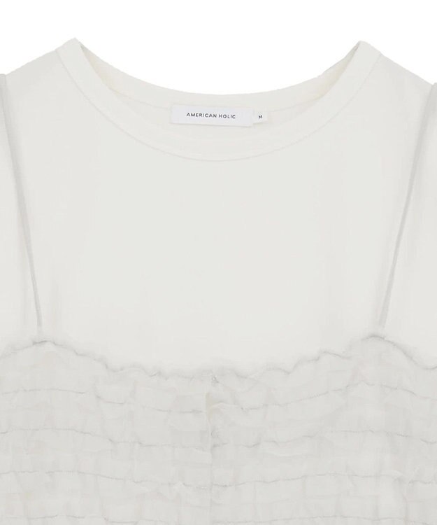 AMERICAN HOLIC 【2点セット】チュールキャミ+ノースリーブT Ivory
