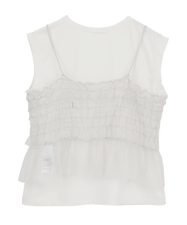 AMERICAN HOLIC 【2点セット】チュールキャミ+ノースリーブT Ivory