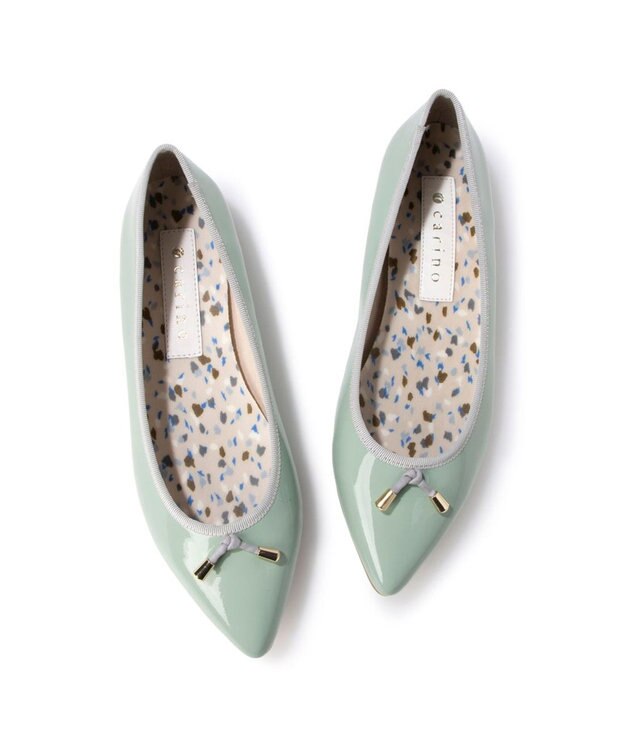 MODE ET JACOMO <carino>【レイン対応】エナメルプレーンパンプス グリーンエナメル