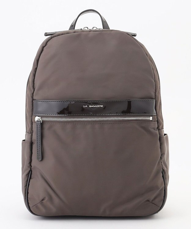 LA BAGAGERIE エナメルアクセントリュックサック グレー